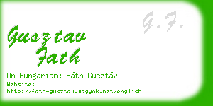 gusztav fath business card